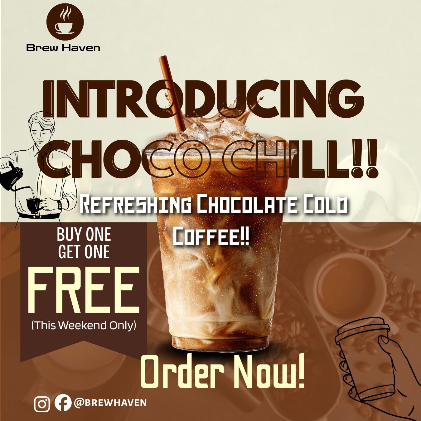 model exam coffee shop poster